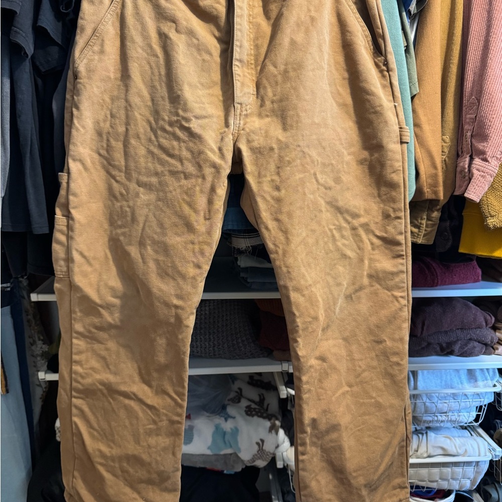 Dickies Tan Relaxed Jeans Casual Fit — flannel lined